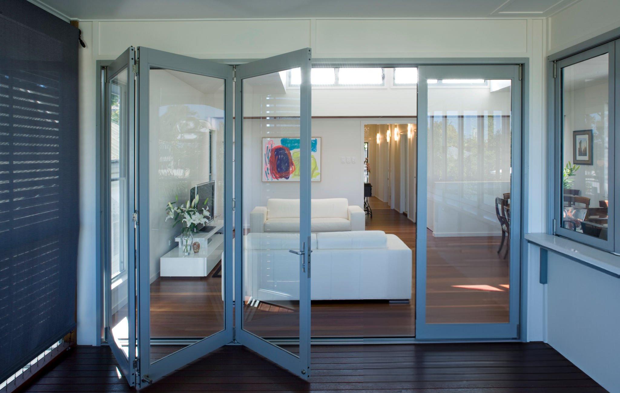Modern glass doors installation